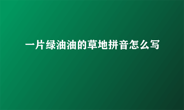 一片绿油油的草地拼音怎么写