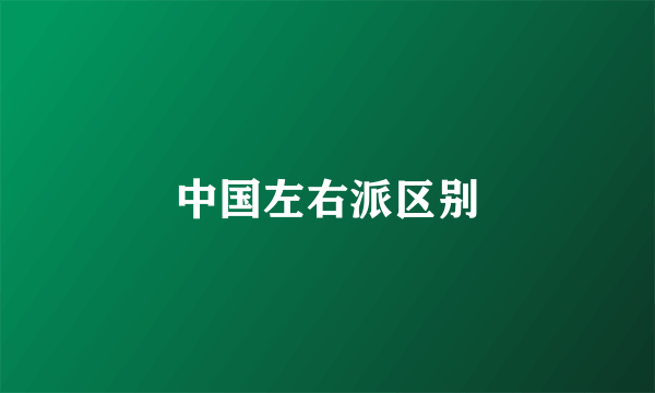 中国左右派区别