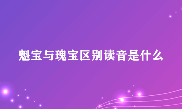 魁宝与瑰宝区别读音是什么