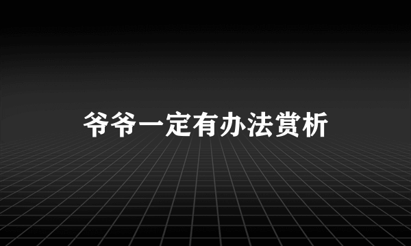 爷爷一定有办法赏析