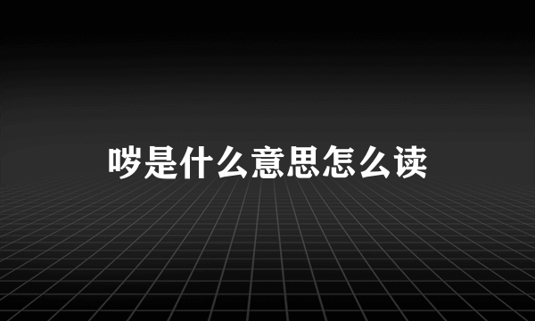 哕是什么意思怎么读