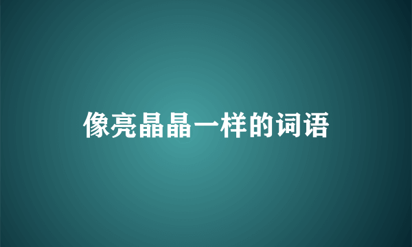 像亮晶晶一样的词语