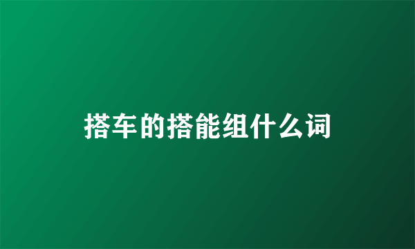 搭车的搭能组什么词