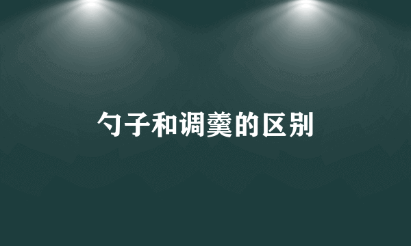 勺子和调羹的区别