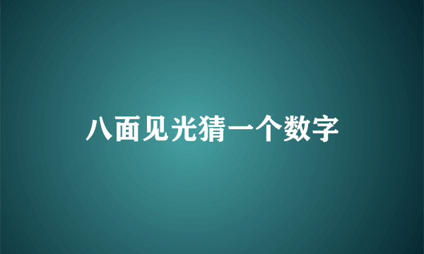 八面见光猜一个数字