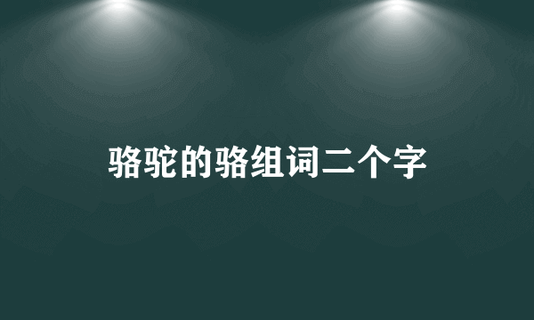 骆驼的骆组词二个字