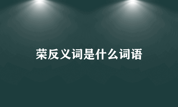 荣反义词是什么词语