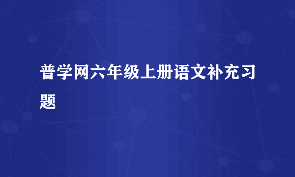 普学网六年级上册语文补充习题