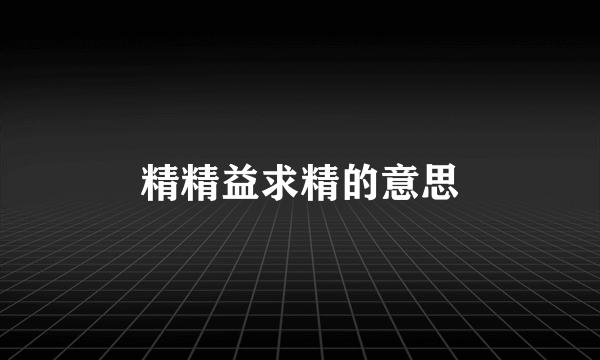 精精益求精的意思