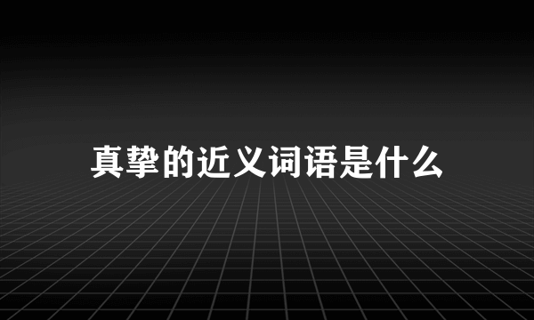 真挚的近义词语是什么