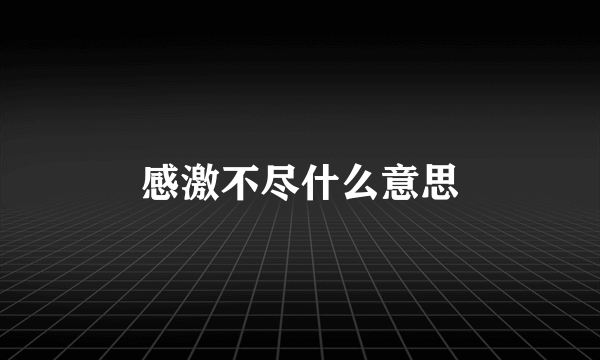 感激不尽什么意思