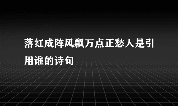 落红成阵风飘万点正愁人是引用谁的诗句