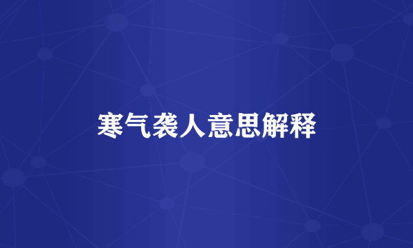 寒气袭人意思解释