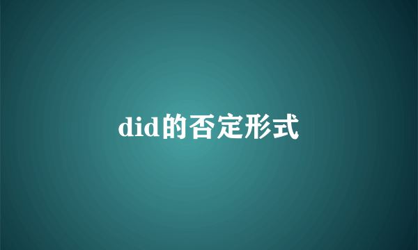 did的否定形式