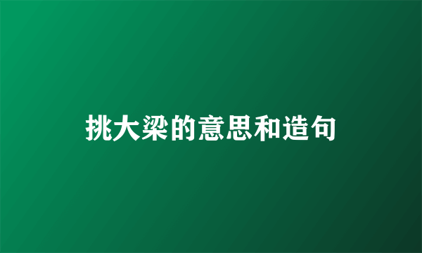 挑大梁的意思和造句