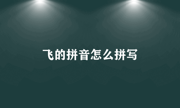 飞的拼音怎么拼写