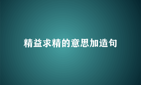 精益求精的意思加造句