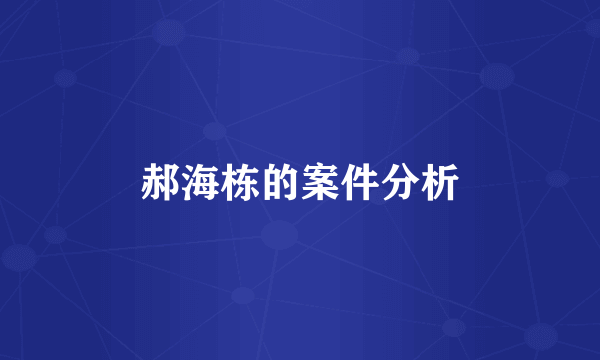 郝海栋的案件分析