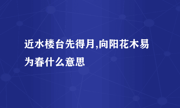 近水楼台先得月,向阳花木易为春什么意思