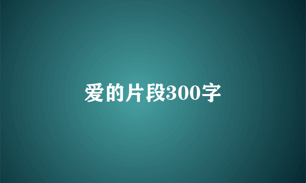爱的片段300字