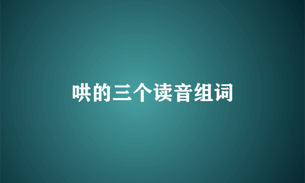 哄的三个读音组词