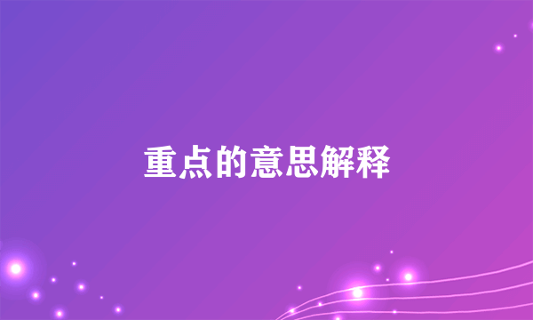 重点的意思解释