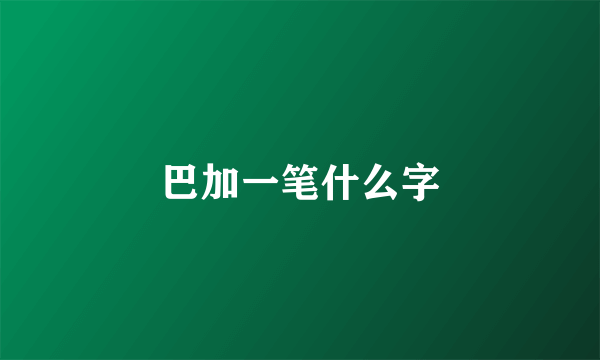巴加一笔什么字