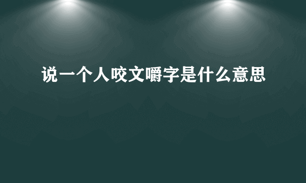 说一个人咬文嚼字是什么意思