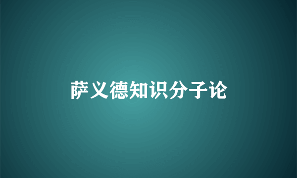 萨义德知识分子论