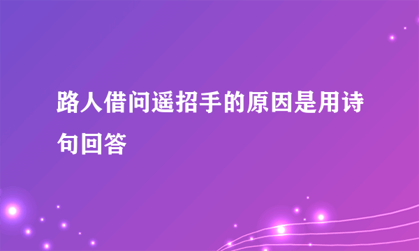 路人借问遥招手的原因是用诗句回答