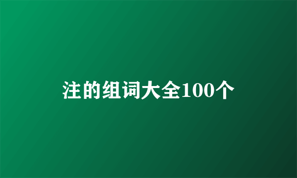 注的组词大全100个