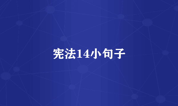 宪法14小句子