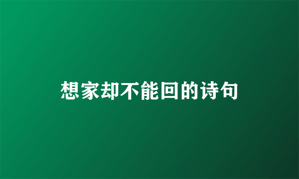 想家却不能回的诗句