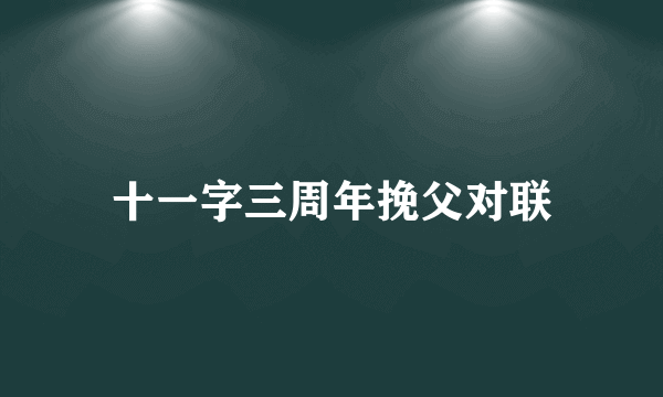 十一字三周年挽父对联