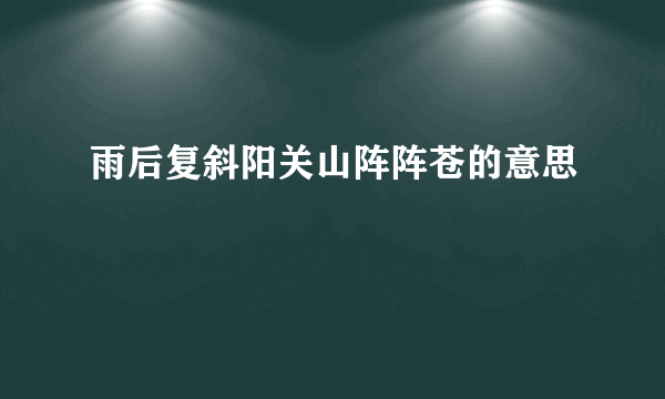 雨后复斜阳关山阵阵苍的意思