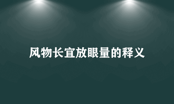 风物长宜放眼量的释义