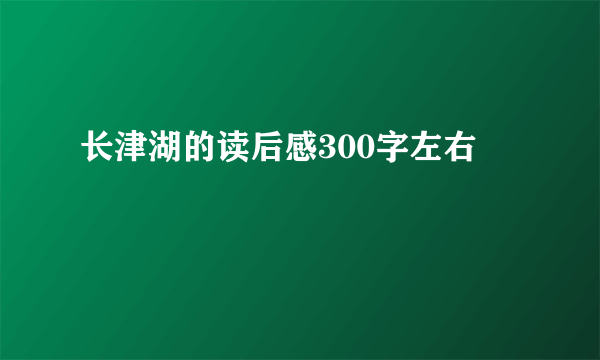 长津湖的读后感300字左右