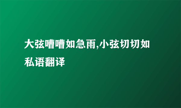 大弦嘈嘈如急雨,小弦切切如私语翻译