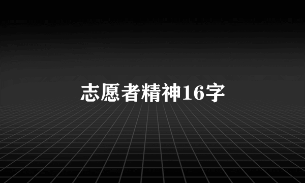 志愿者精神16字