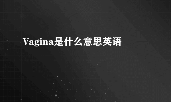 Vagina是什么意思英语