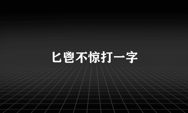 匕鬯不惊打一字