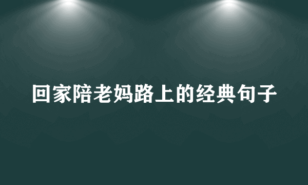 回家陪老妈路上的经典句子