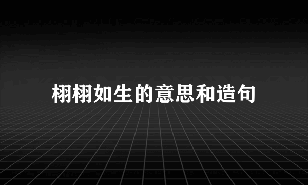 栩栩如生的意思和造句
