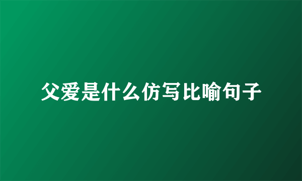 父爱是什么仿写比喻句子