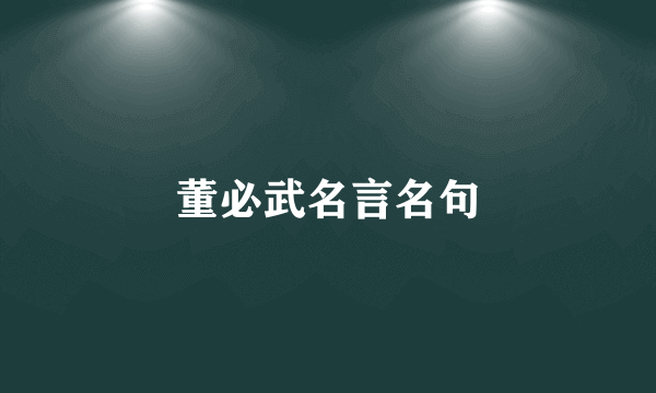 董必武名言名句