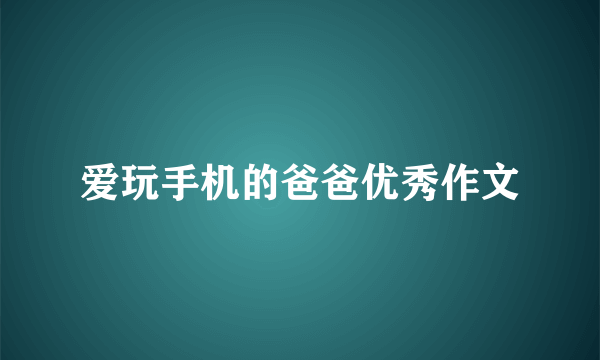 爱玩手机的爸爸优秀作文