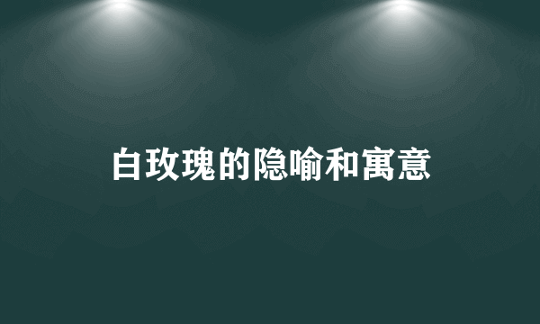 白玫瑰的隐喻和寓意