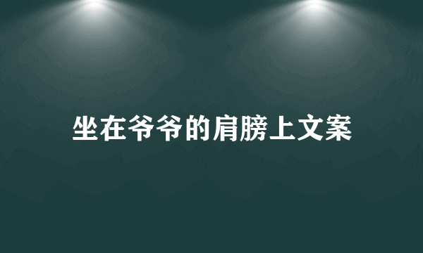 坐在爷爷的肩膀上文案
