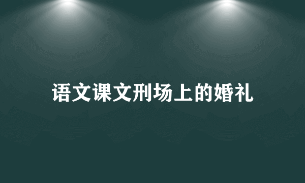 语文课文刑场上的婚礼
