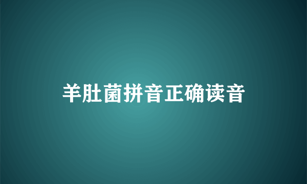 羊肚菌拼音正确读音